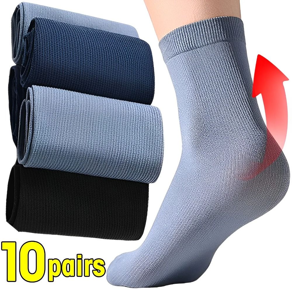 Silk Sock Bamboo - 10 çift Moda Erkek Buz İpek