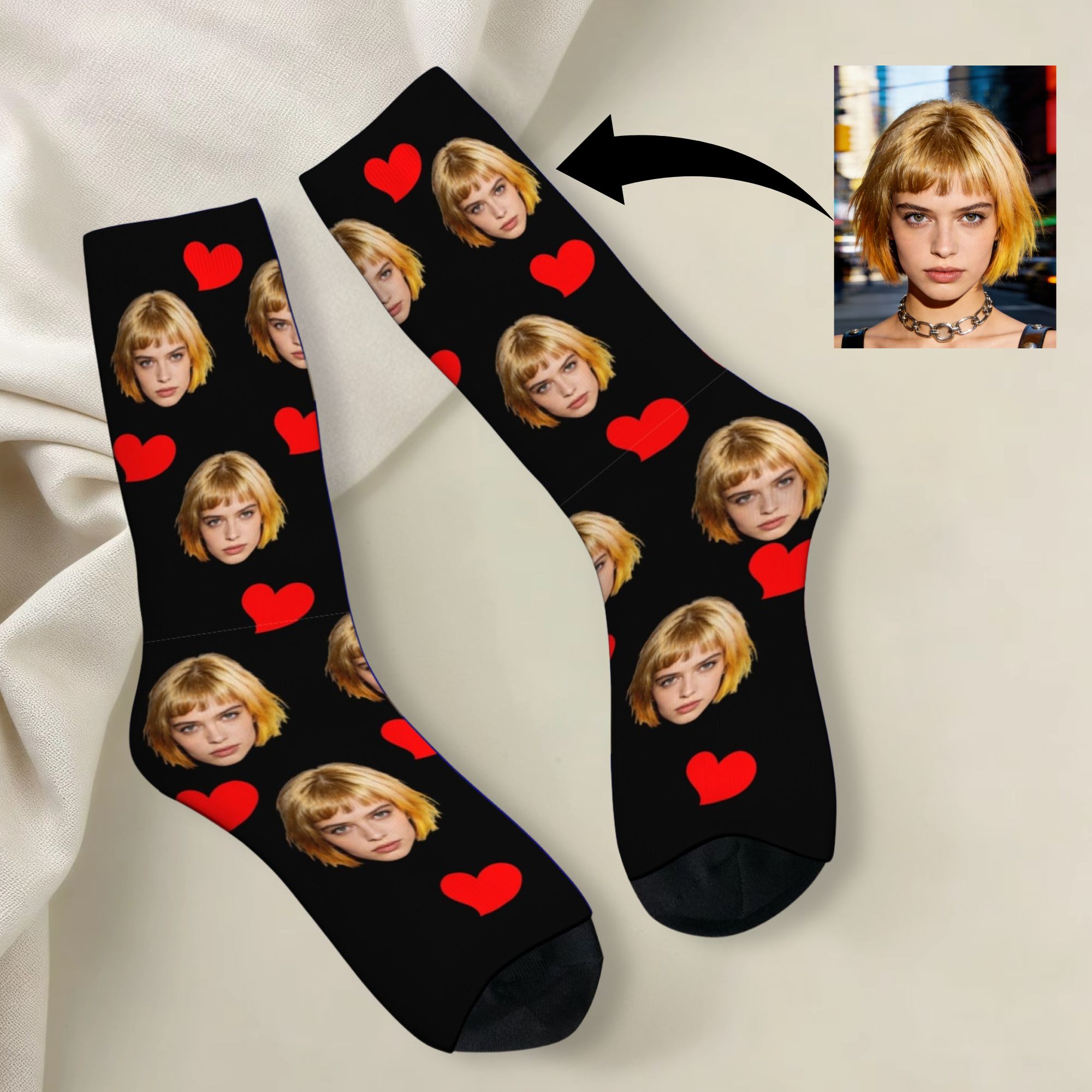 Dress Sock Men - Kişiselleştirilmiş Özel Avatar Yüz Desenli Çoraplar