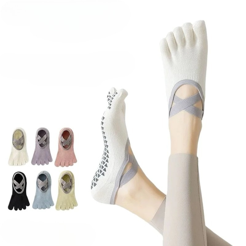 Toe Sock Split - 1 çift Kadın Yoga Çorabı, Beş